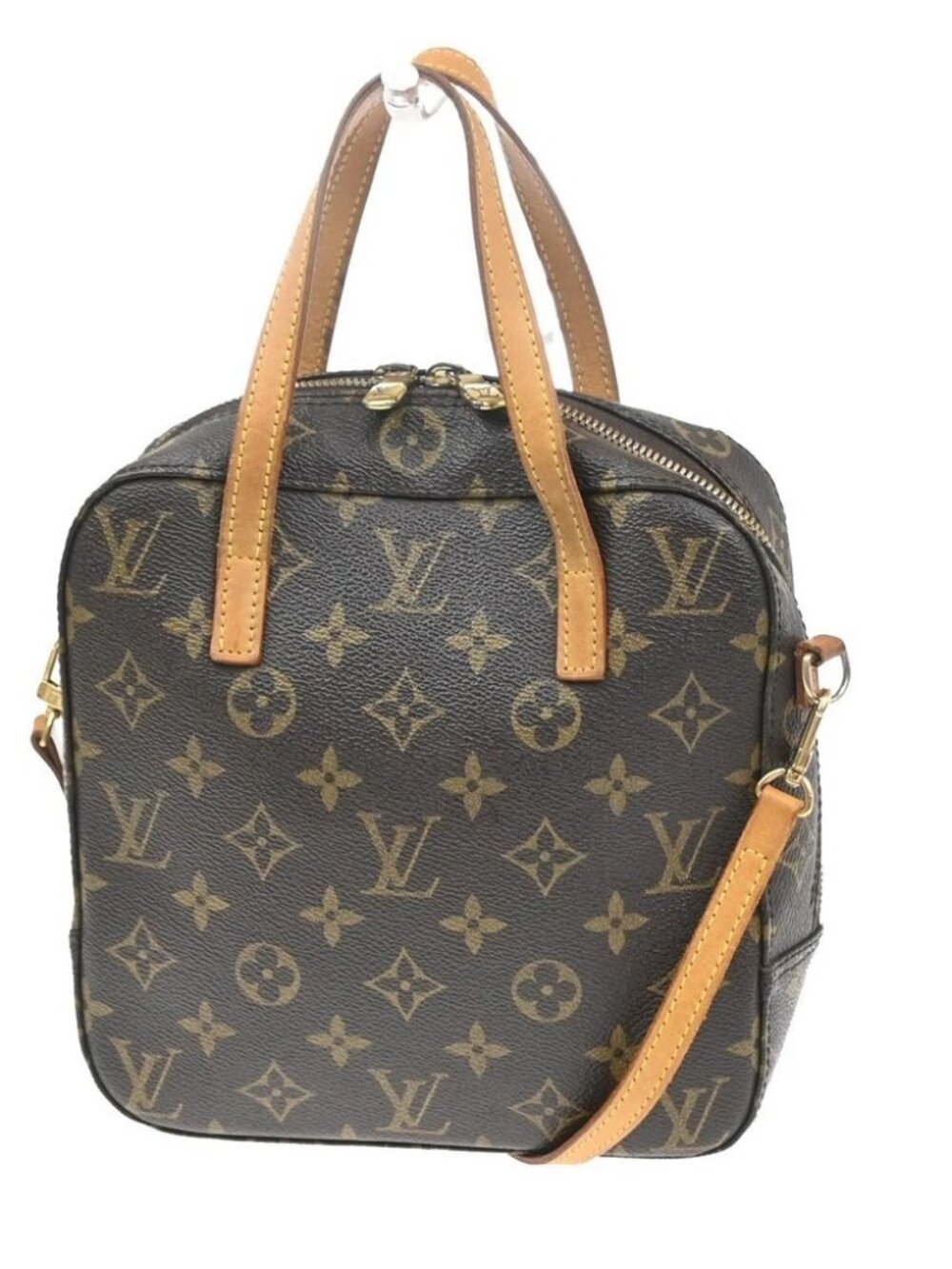 LOUIS VUITTON Logo Spontini Hand Bag Monogram Leather Brown M47500 81SA106